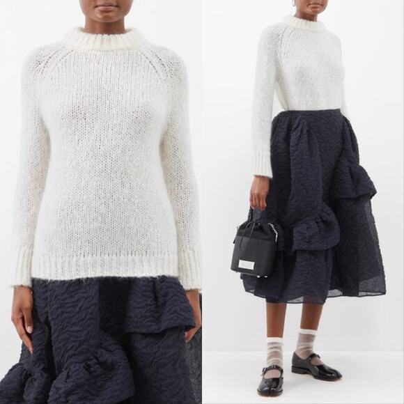 Cecilie Bahnsen Indira Mohair Blend Sweater in Ivory - Picture 1 of 6